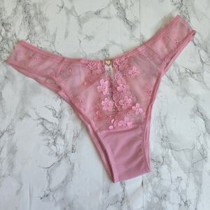 Dream Angels Lace Brazilian Panty - Pink Shine Heart